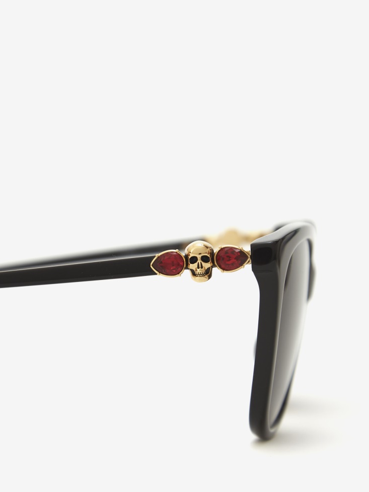 Fashion Alexander McQueen Black Women's Skull Droplets Sunglasses