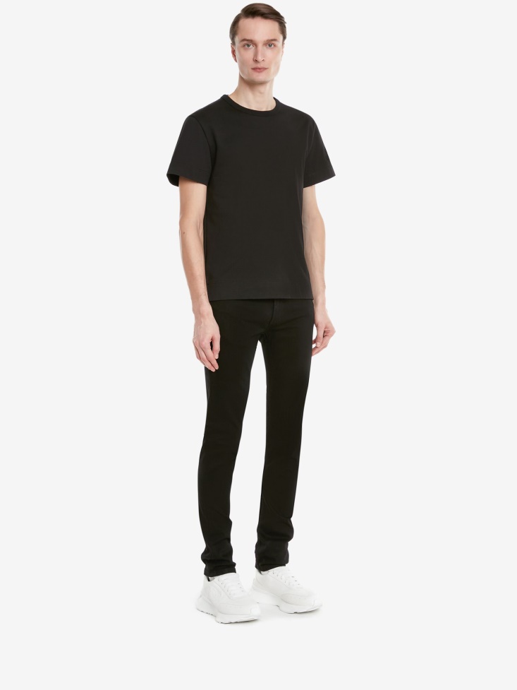 Black Men's Medium Jersey T-Shirt Fashion Alexander McQueen