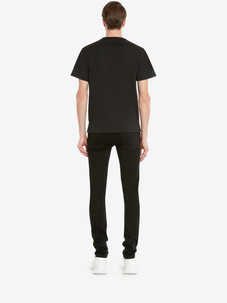 Black Men's Medium Jersey T-Shirt Fashion Alexander McQueen