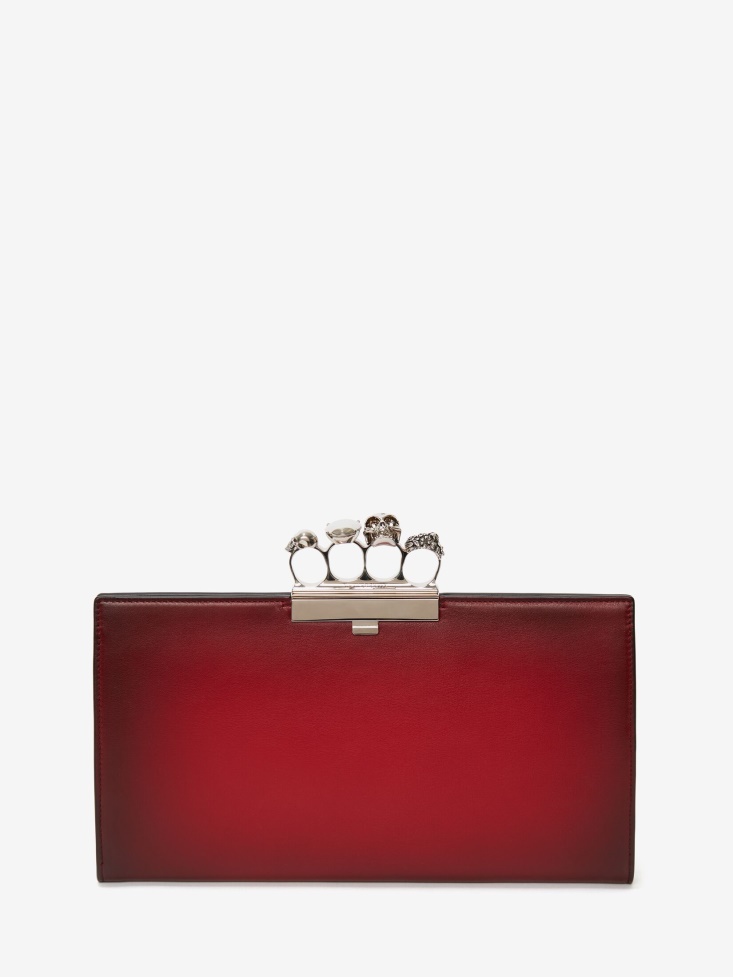 Fashion Alexander McQueen Women's Jewelled Flat Pouch Red