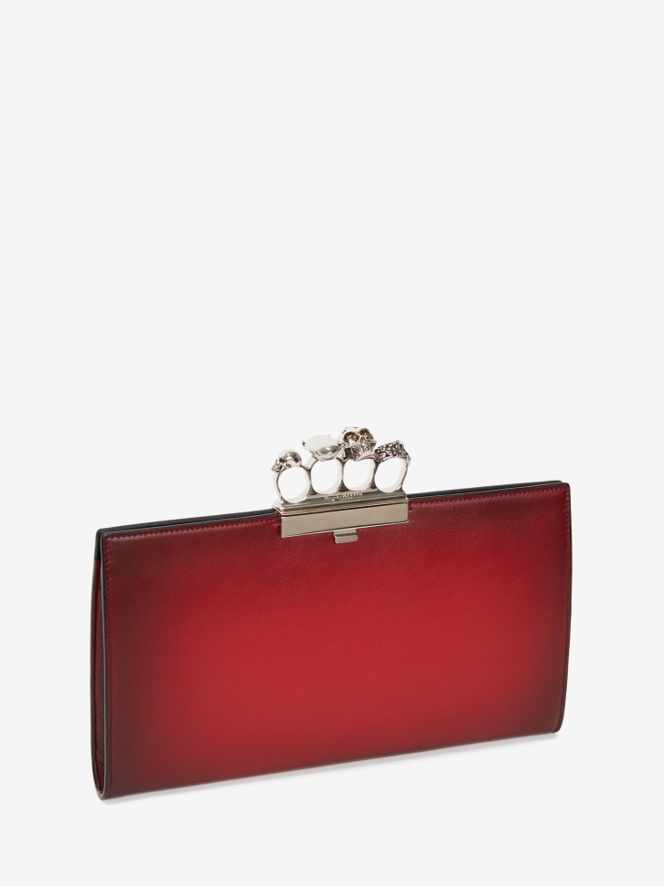 Fashion Alexander McQueen Women's Jewelled Flat Pouch Red