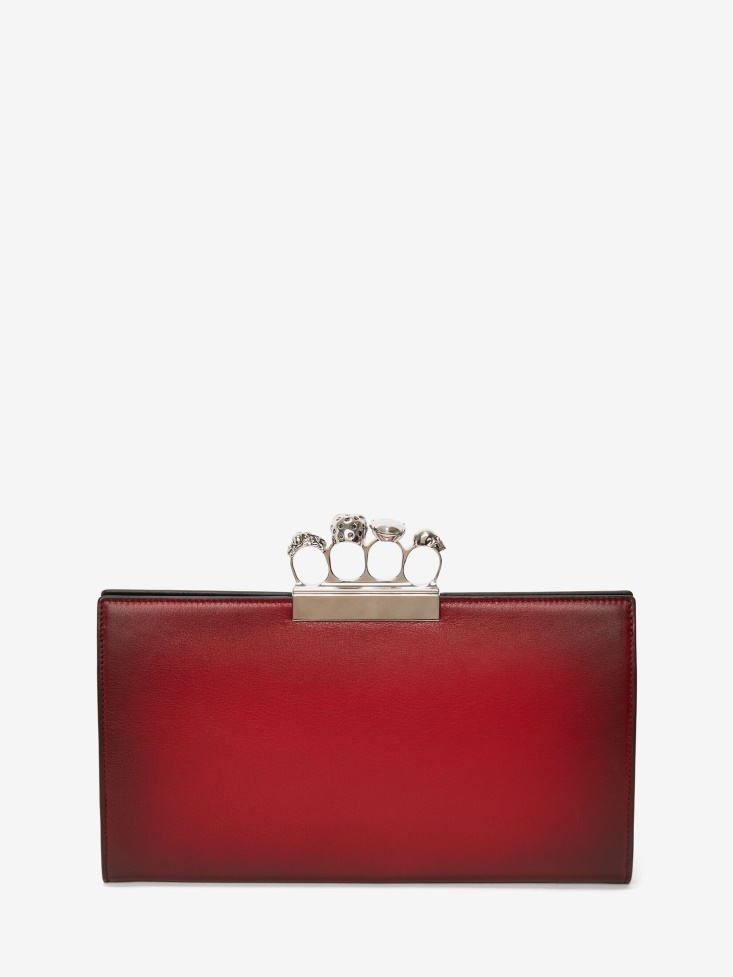 Fashion Alexander McQueen Women's Jewelled Flat Pouch Red