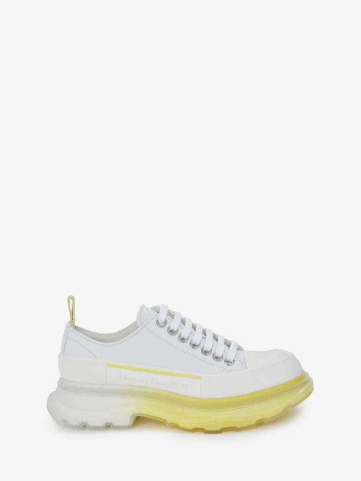 Fashion Alexander McQueen White/Lichen Women's Tread Slick Lace Up