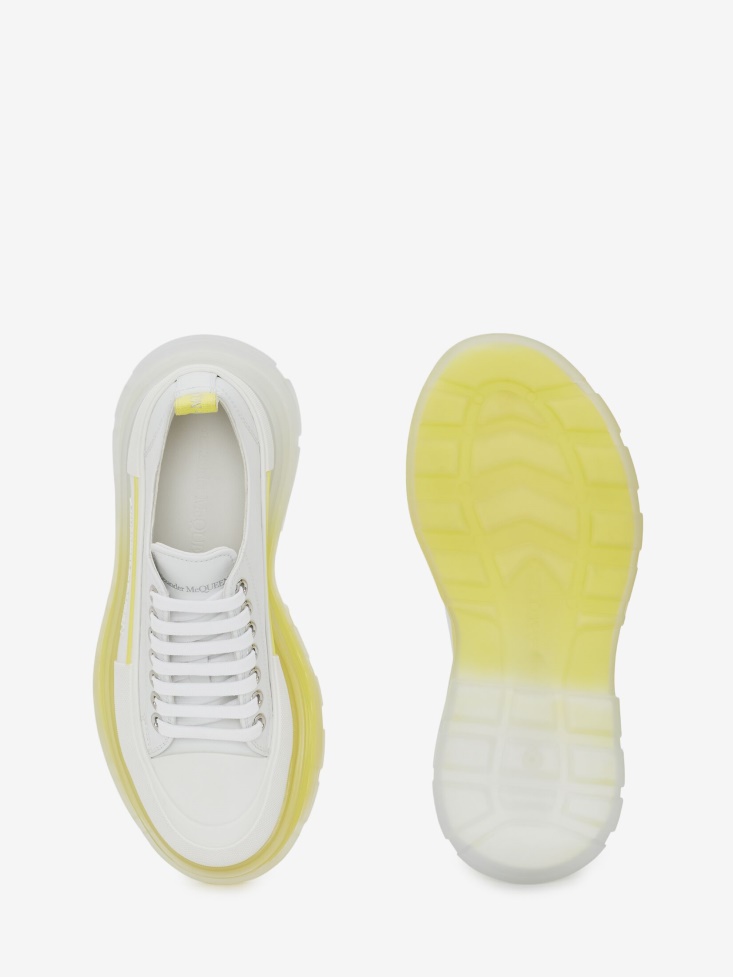 Fashion Alexander McQueen White/Lichen Women's Tread Slick Lace Up