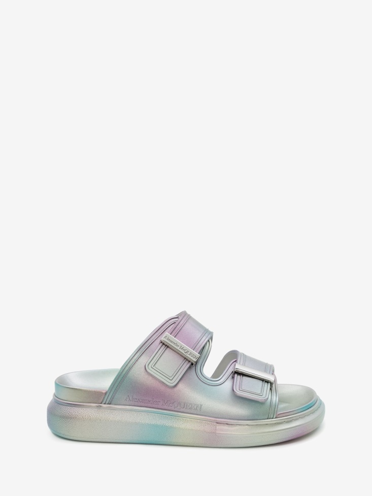 Fashion Alexander McQueen Women's Silver Oversized Hybrid Slide