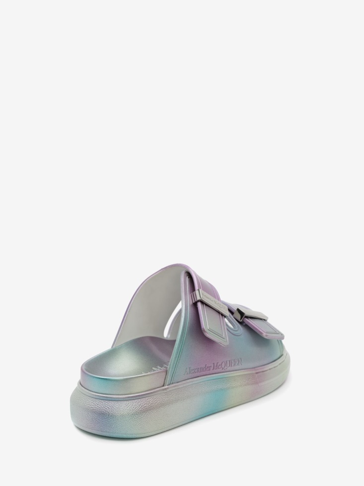 Fashion Alexander McQueen Women's Silver Oversized Hybrid Slide