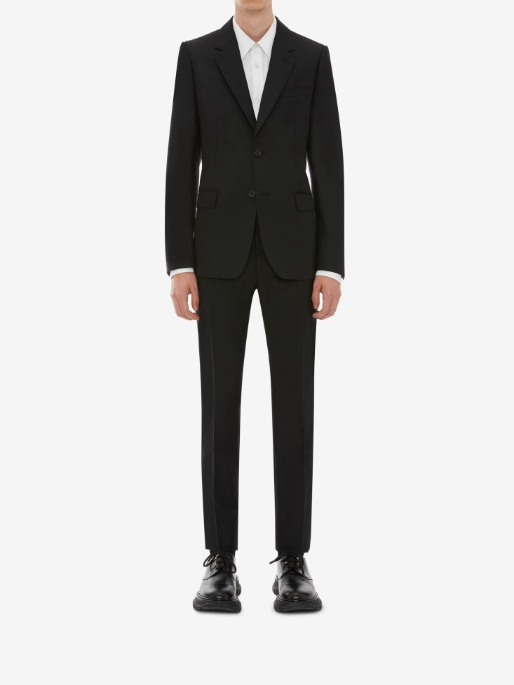 Black Men's in Classic Selvedge Mohair Trousers Fashion Alexander McQueen