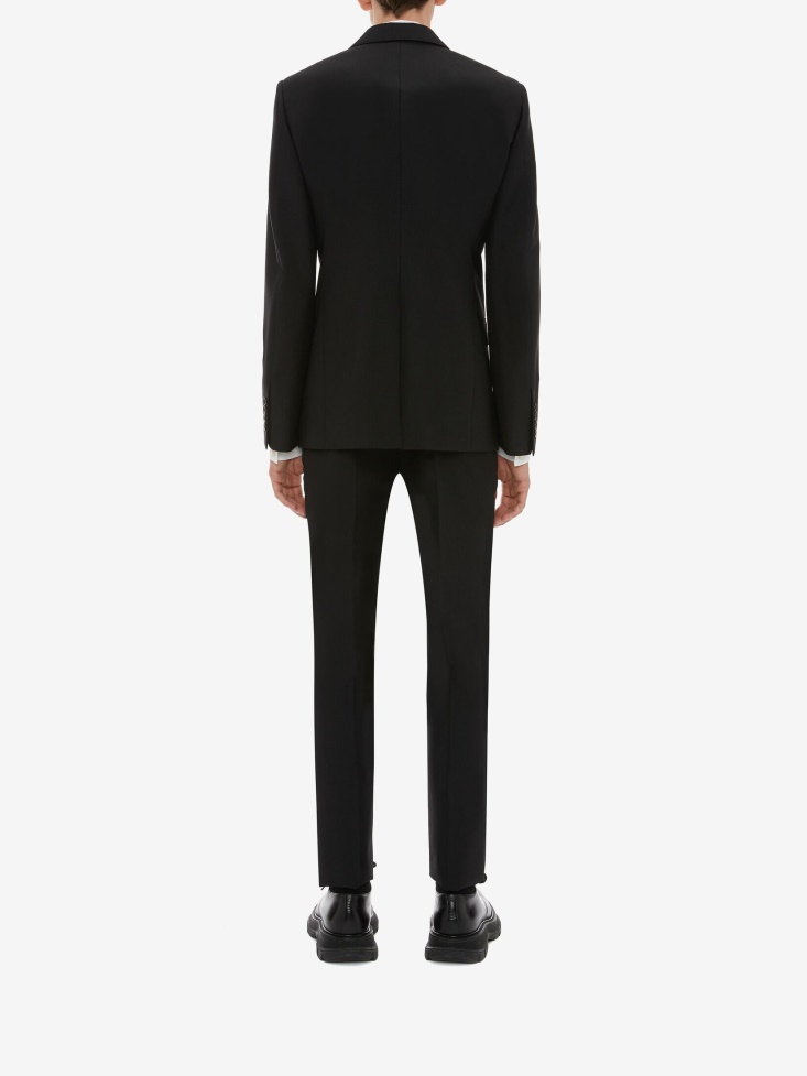 Black Men's in Classic Selvedge Mohair Trousers Fashion Alexander McQueen