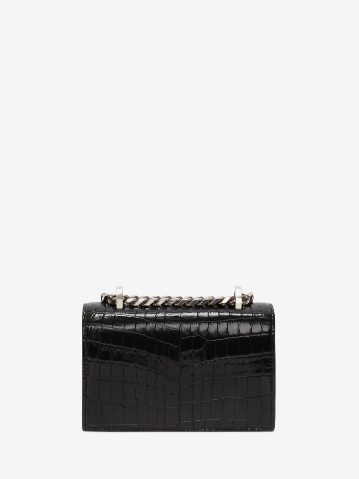 Women's Black Fashion Alexander McQueen Mini Jewelled Satchel