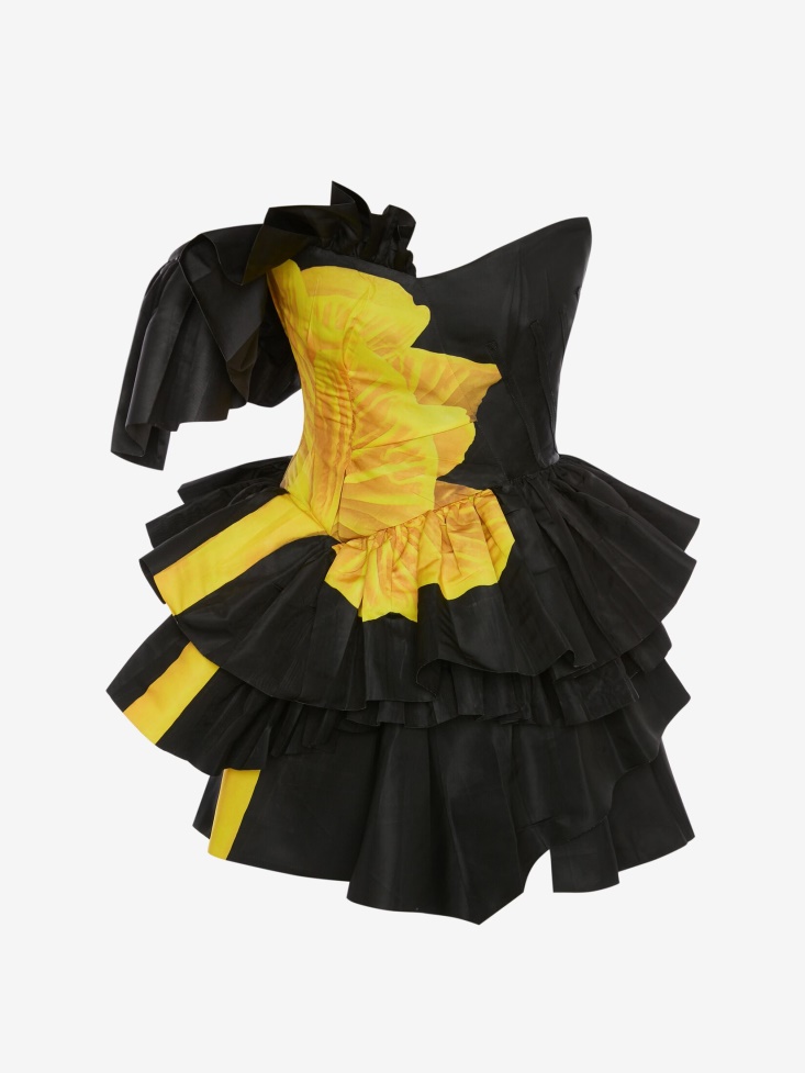 Fashion Alexander McQueen Black Women's Mushroom Deconstructed Bustier Mini Dress