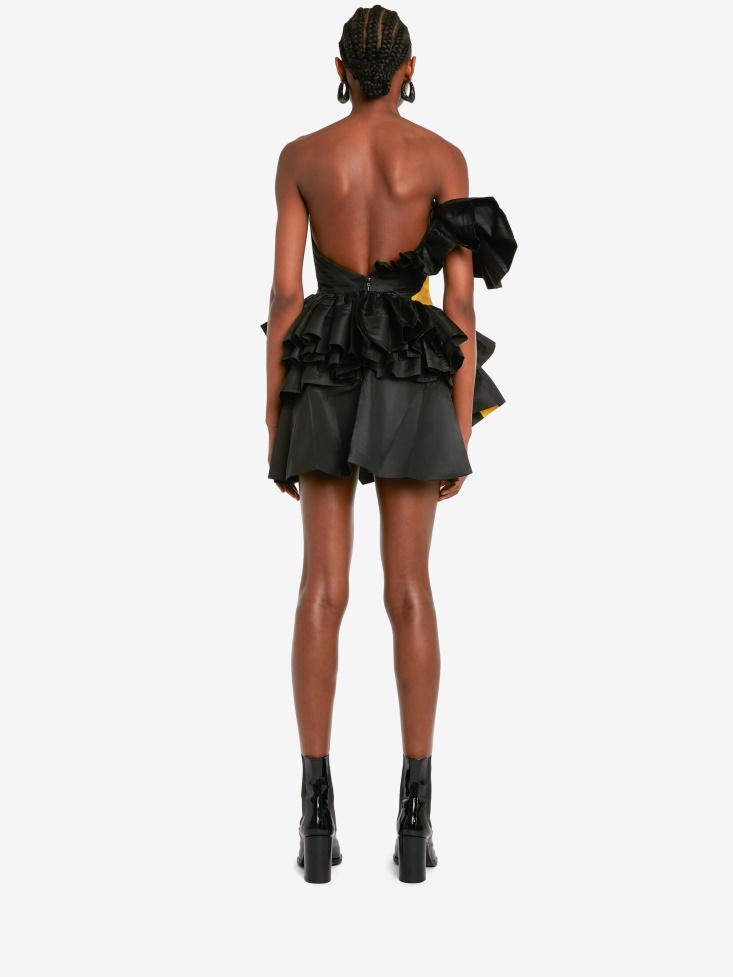 Fashion Alexander McQueen Black Women's Mushroom Deconstructed Bustier Mini Dress