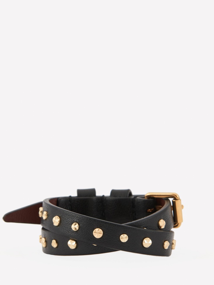 Women's Hammered Studs Double-Wrap Bracelet Fashion Alexander McQueen