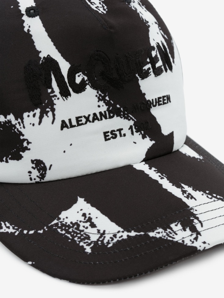 Men's in Graffiti Baseball Cap Ivory Fashion Alexander McQueen