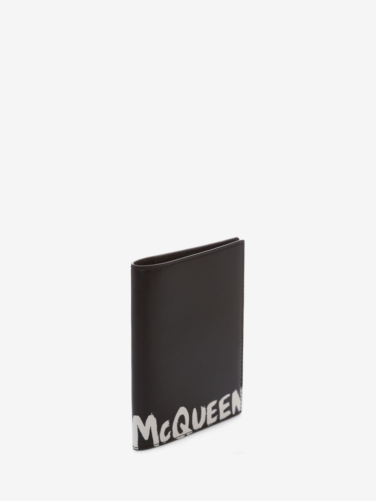 Black/White Men's in Graffiti Pocket Organiser Fashion Alexander McQueen
