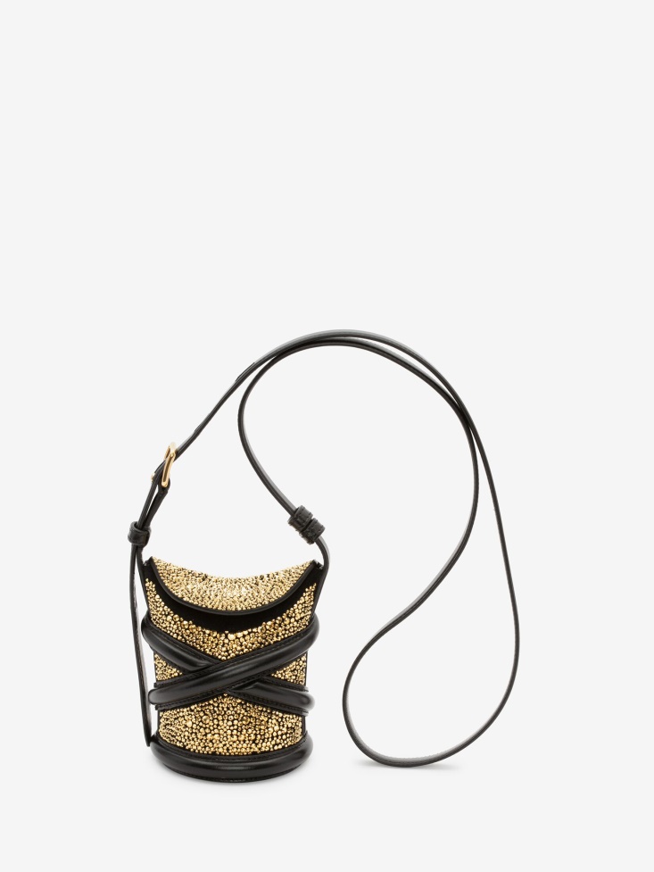 Fashion Alexander McQueen Gold/Black Women's The Curve Mini