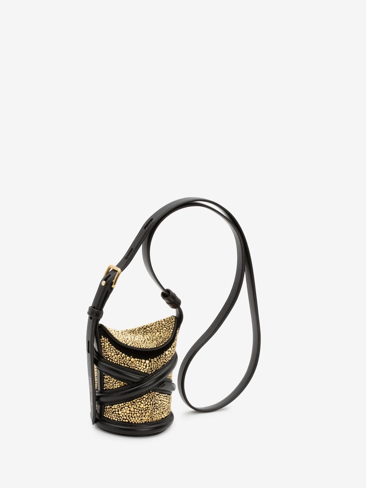 Fashion Alexander McQueen Gold/Black Women's The Curve Mini