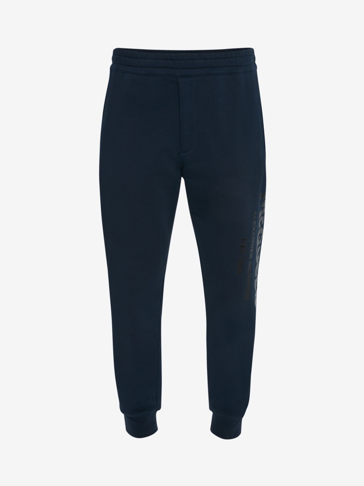 Ink Blue Men's in Graffiti Joggers Fashion Alexander McQueen