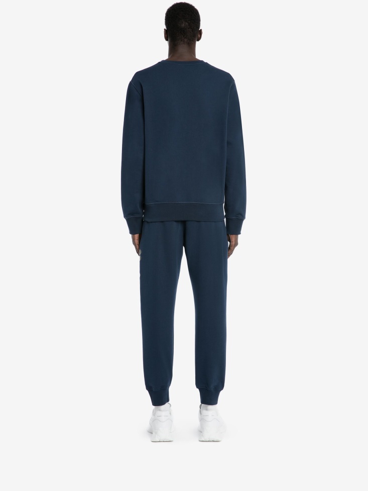 Ink Blue Men's in Graffiti Joggers Fashion Alexander McQueen