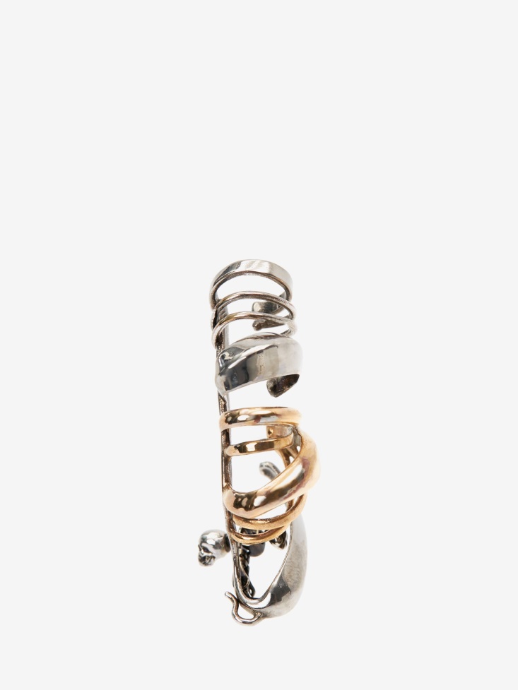 Women's Multi Hoop Earpiece Antique Silver Fashion Alexander McQueen