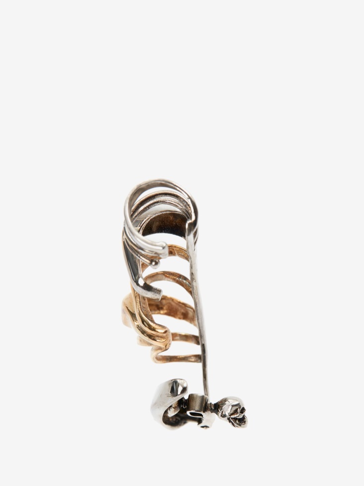 Women's Multi Hoop Earpiece Antique Silver Fashion Alexander McQueen