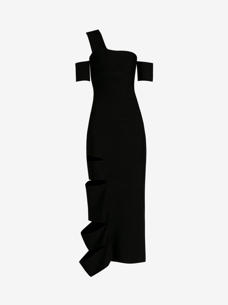 Women's Bandage Midi Dress Fashion Alexander McQueen Black