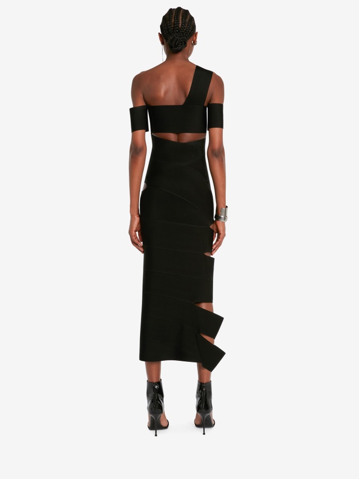 Women's Bandage Midi Dress Fashion Alexander McQueen Black