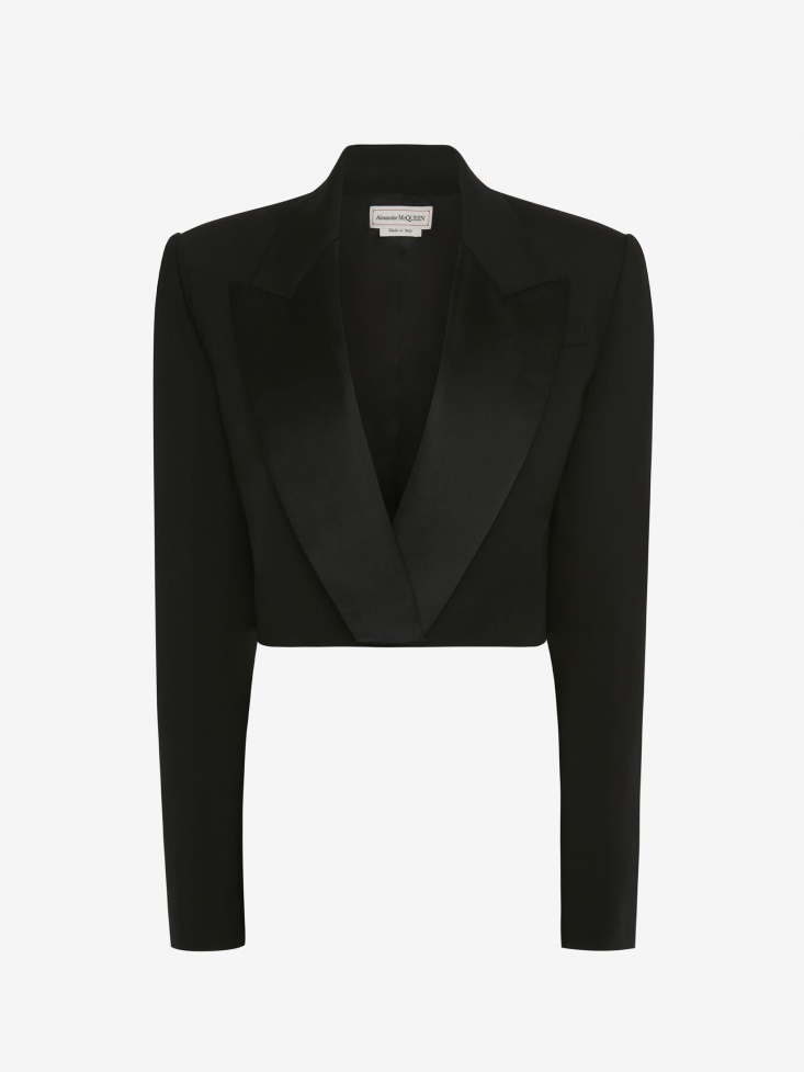 Fashion Alexander McQueen Black Women's Boxy Cropped Jacket