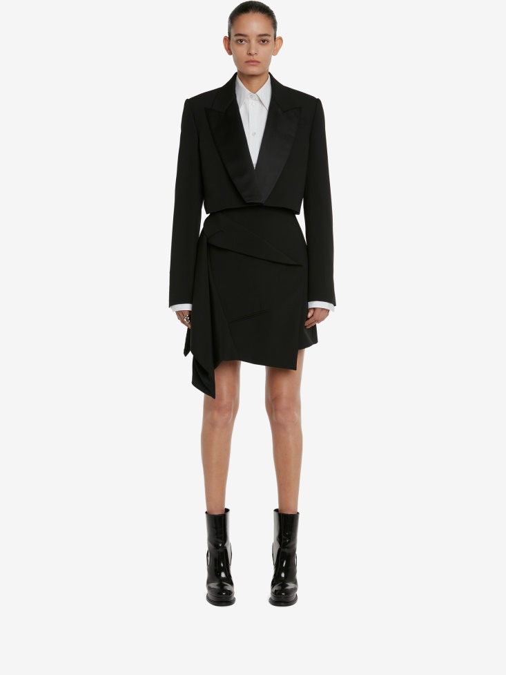 Fashion Alexander McQueen Black Women's Boxy Cropped Jacket