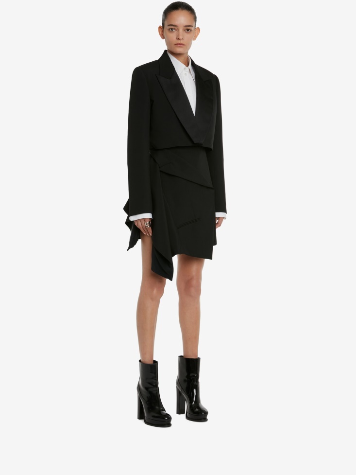 Fashion Alexander McQueen Black Women's Boxy Cropped Jacket
