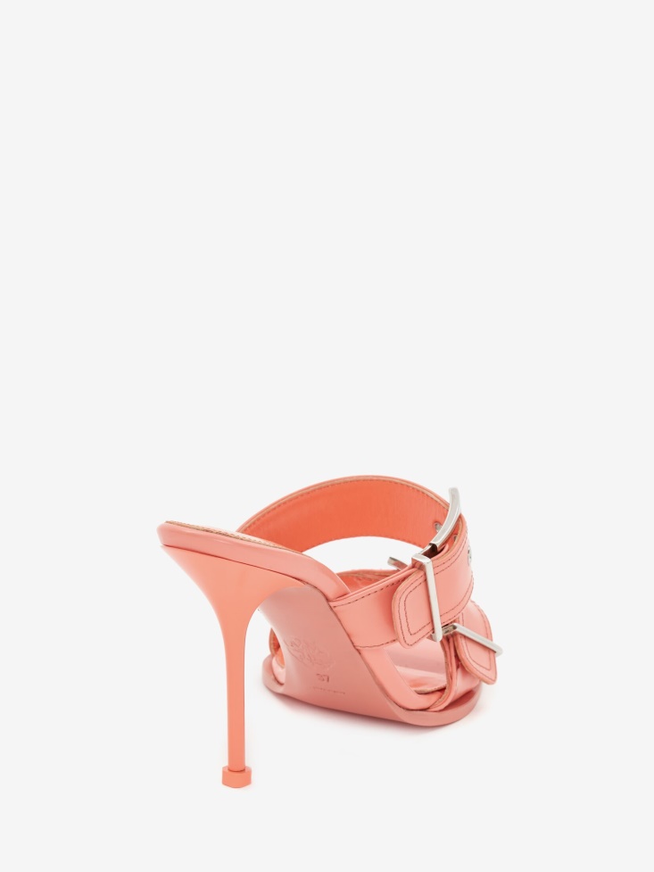 Fashion Alexander McQueen Women's Double Buckle Punk Mule Apricot