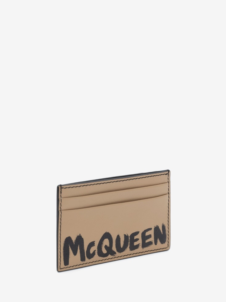 Men's in Graffiti Card Holder Black/Beige Fashion Alexander McQueen