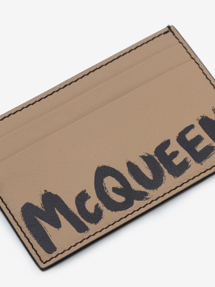 Men's in Graffiti Card Holder Black/Beige Fashion Alexander McQueen