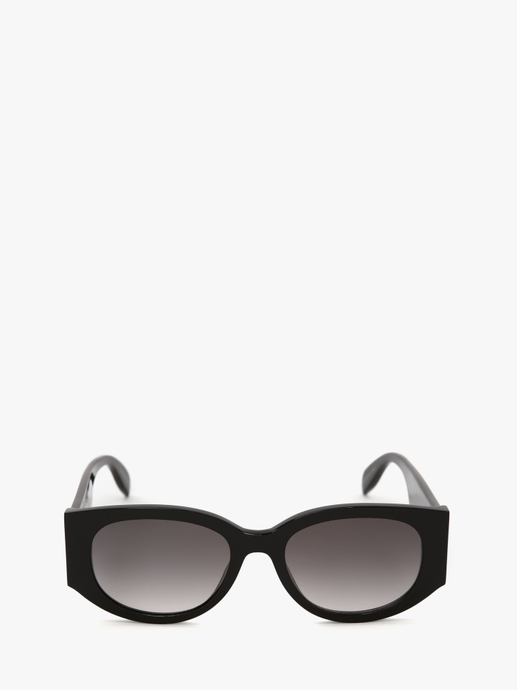 Women's in Graffiti Oval Sunglasses Fashion Alexander McQueen Black/White