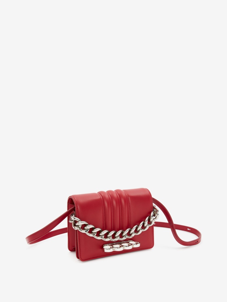 Cherry Fashion Alexander McQueen Women's The Four Ring Mini With Chain