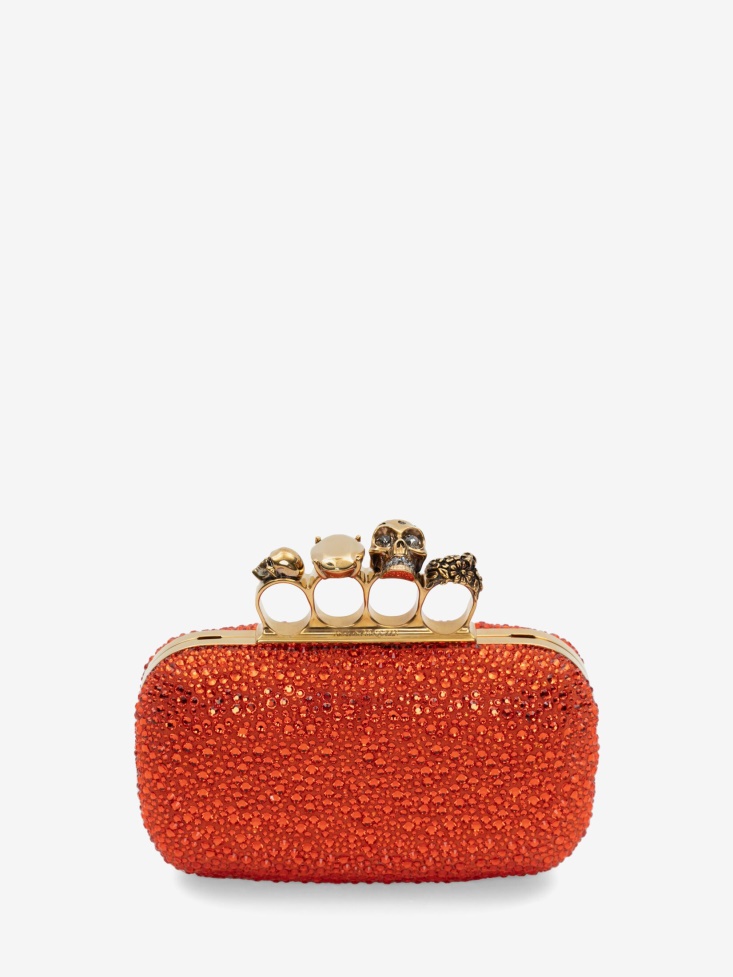 Women's Knuckle Clutch Orange Fashion Alexander McQueen