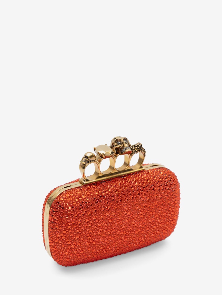 Women's Knuckle Clutch Orange Fashion Alexander McQueen