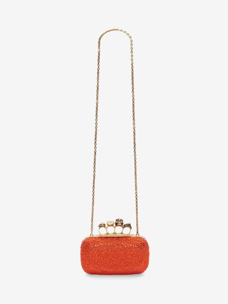 Women's Knuckle Clutch Orange Fashion Alexander McQueen