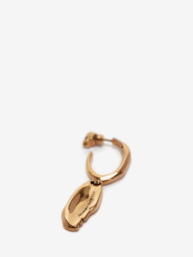 Antique Gold Women's Molten Drop Hoop Earring Fashion Alexander McQueen