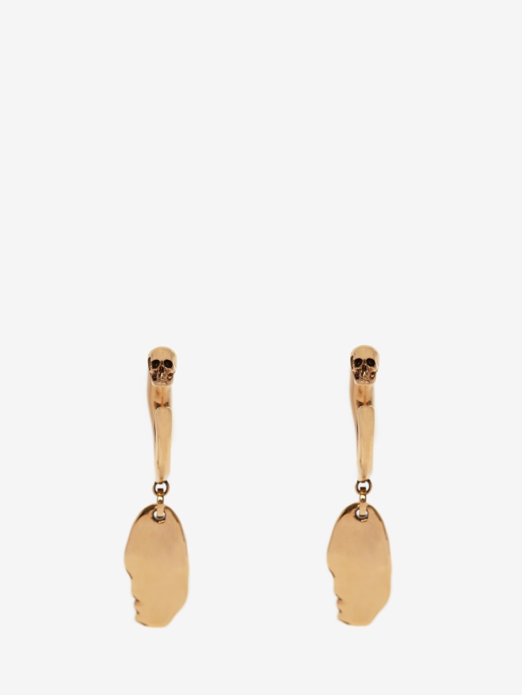 Antique Gold Women's Molten Drop Hoop Earring Fashion Alexander McQueen