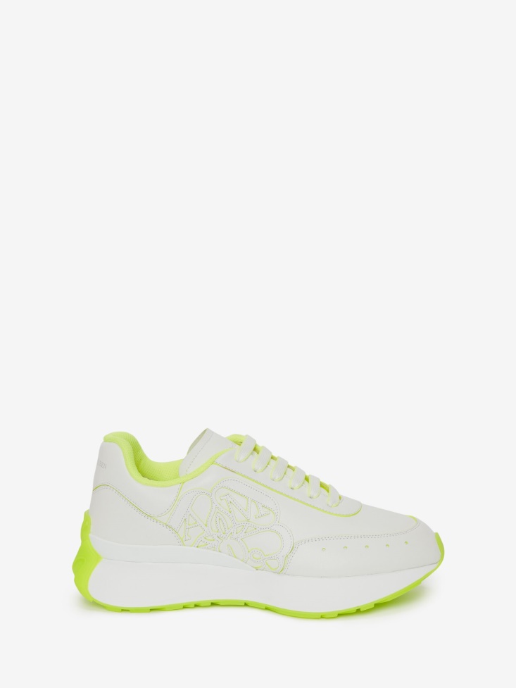 Women's Sprint Runner Fashion Alexander McQueen White/Acid Yellow