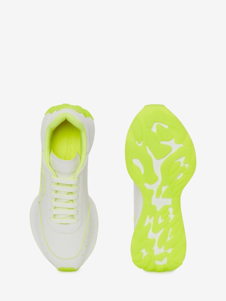 Women's Sprint Runner Fashion Alexander McQueen White/Acid Yellow