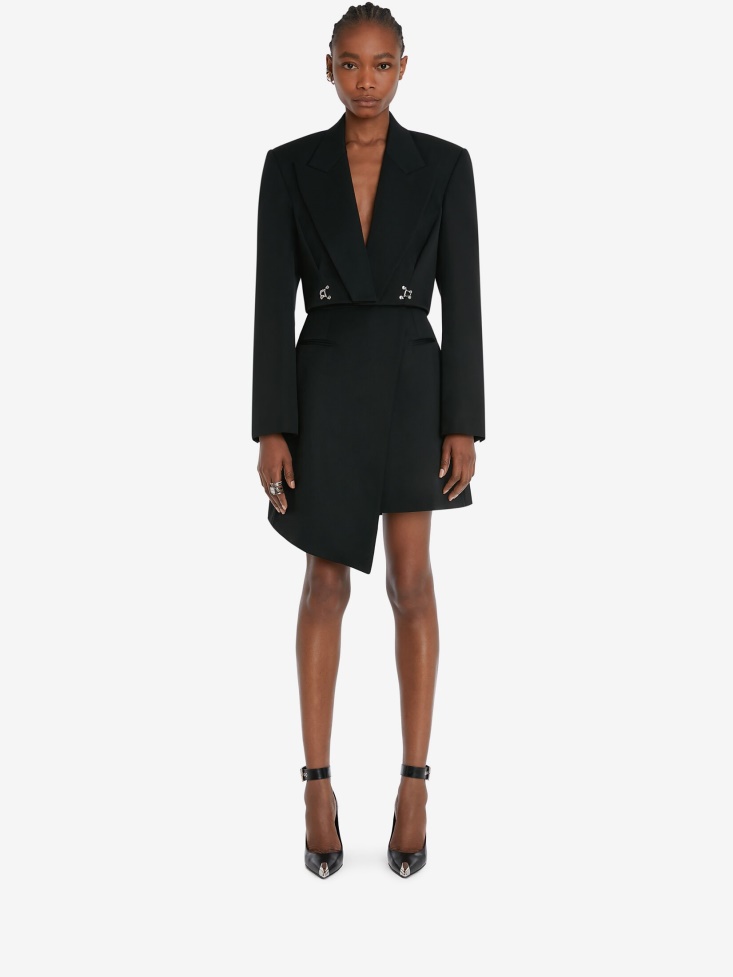 Black Fashion Alexander McQueen Women's Barathea Drop Hem Mini Skirt