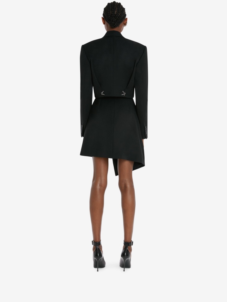 Black Fashion Alexander McQueen Women's Barathea Drop Hem Mini Skirt