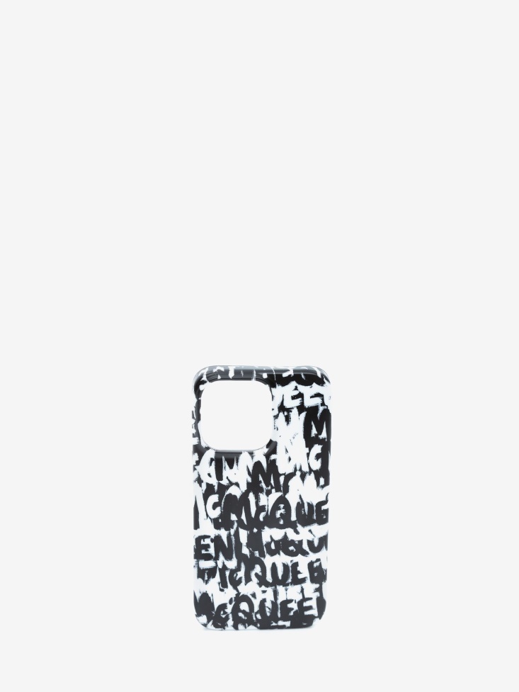 Fashion Alexander McQueen Black/White Men's in Graffiti Iphone 13 Pro Cover