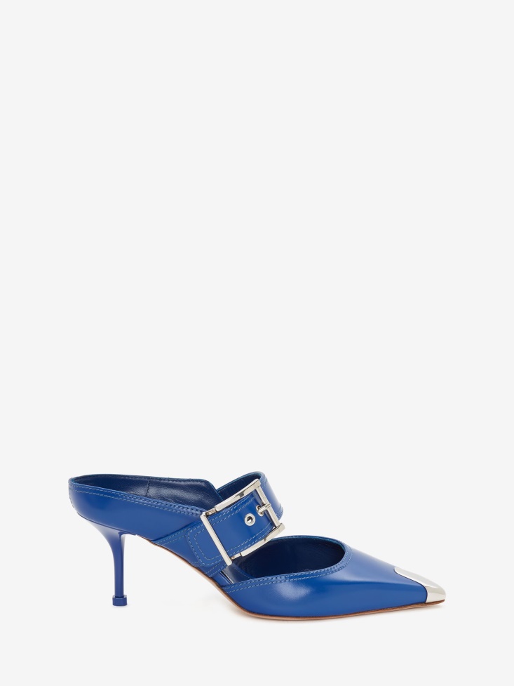 Electric Blue Fashion Alexander McQueen Punk Buckle Mule