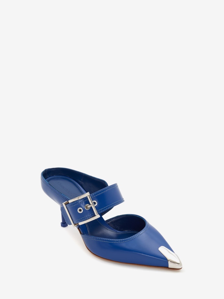 Electric Blue Fashion Alexander McQueen Punk Buckle Mule