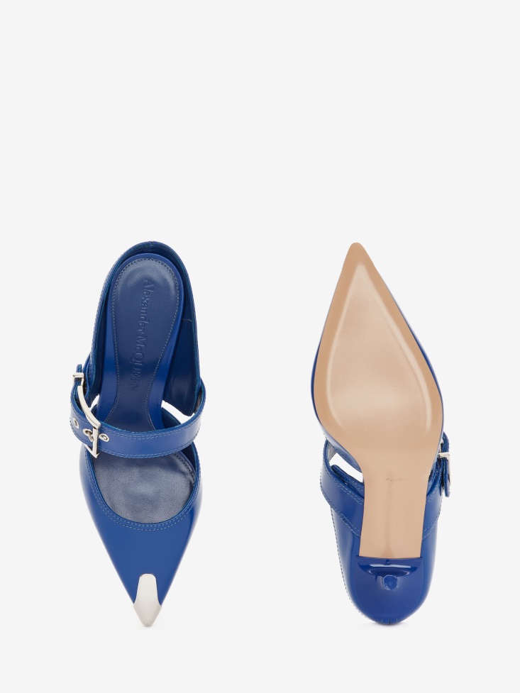 Electric Blue Fashion Alexander McQueen Punk Buckle Mule