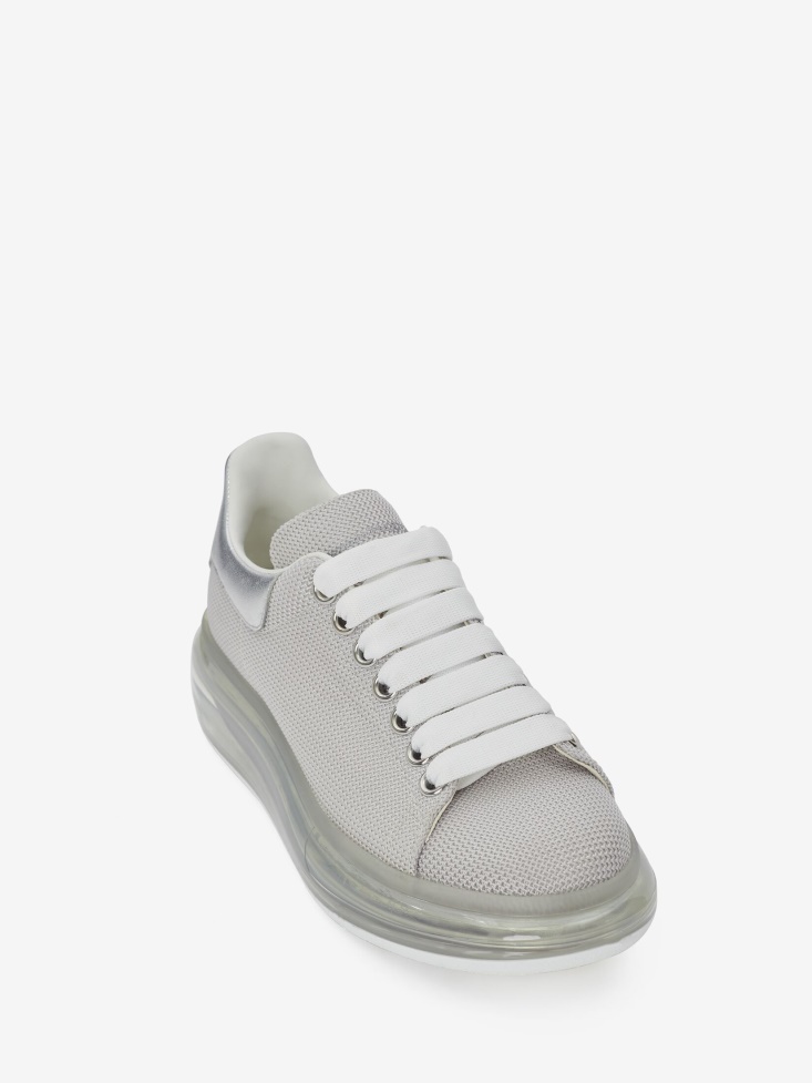 Women's Oversized Transparent Sole Sneaker Silver Fashion Alexander McQueen