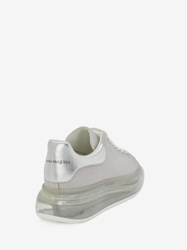 Women's Oversized Transparent Sole Sneaker Silver Fashion Alexander McQueen