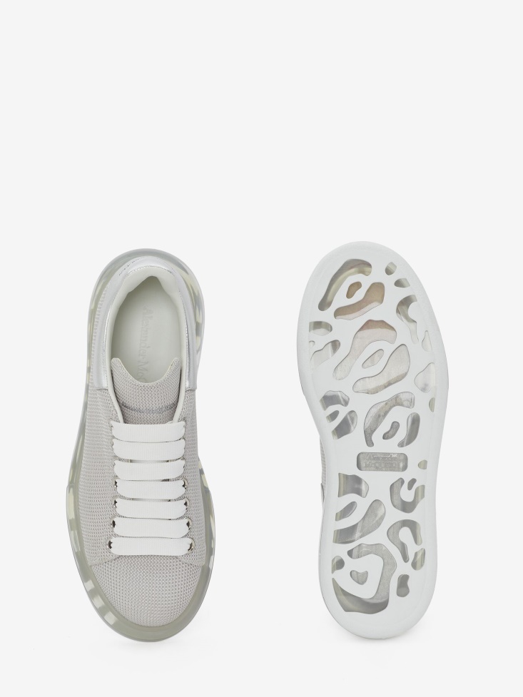 Women's Oversized Transparent Sole Sneaker Silver Fashion Alexander McQueen